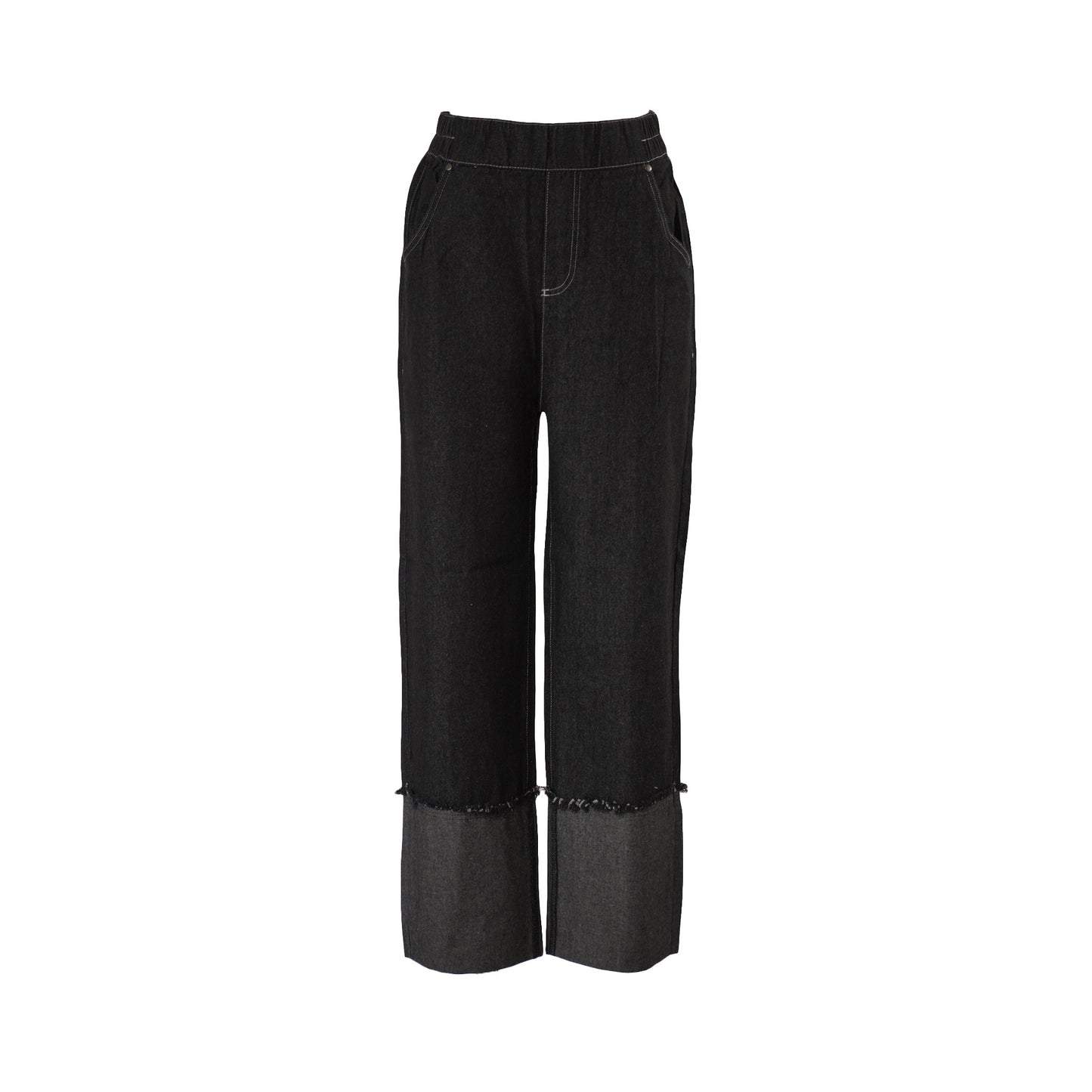 COMFORTABLE ROLLUP DENIMーBLACK