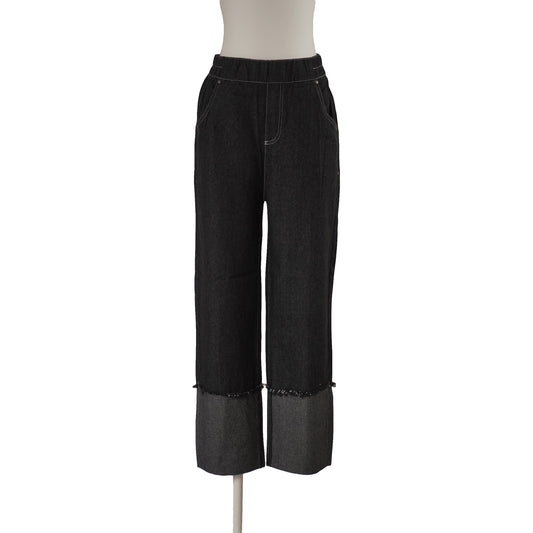COMFORTABLE ROLLUP DENIMーBLACK